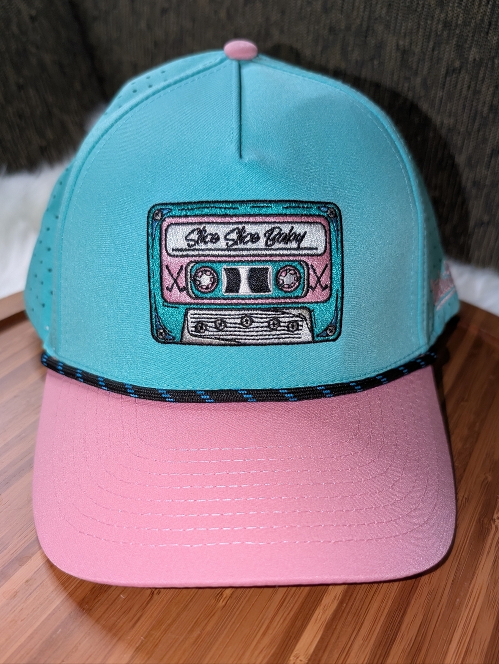 BirdieBoss Five-Panel Aqua & Pink Hat NWOT